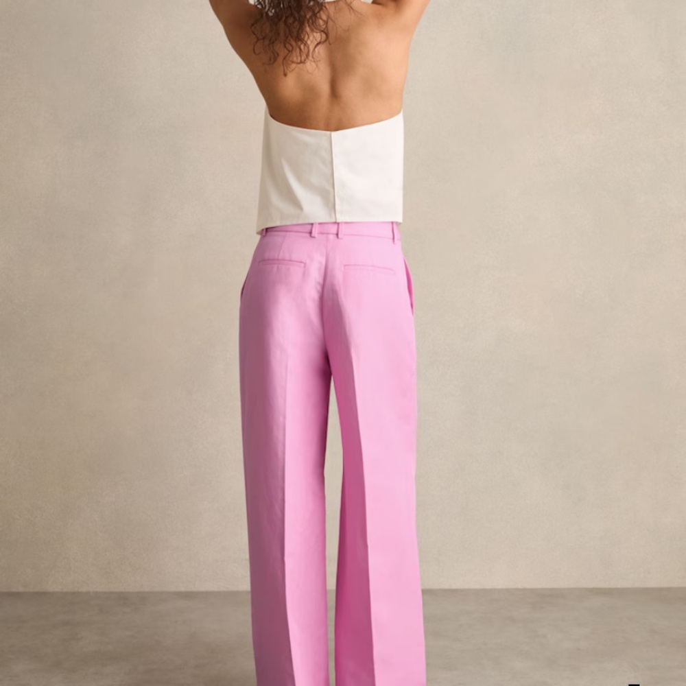 NEW Reiss Pink Wide Leg Trousers - Picture 2 of 9